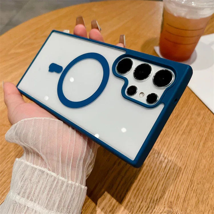 Acrylic Magnetic Suction Macaron Silicone Samsung case - Viexta