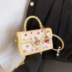 Cute Cherry Twist Portable Small Square Bag - Viexta