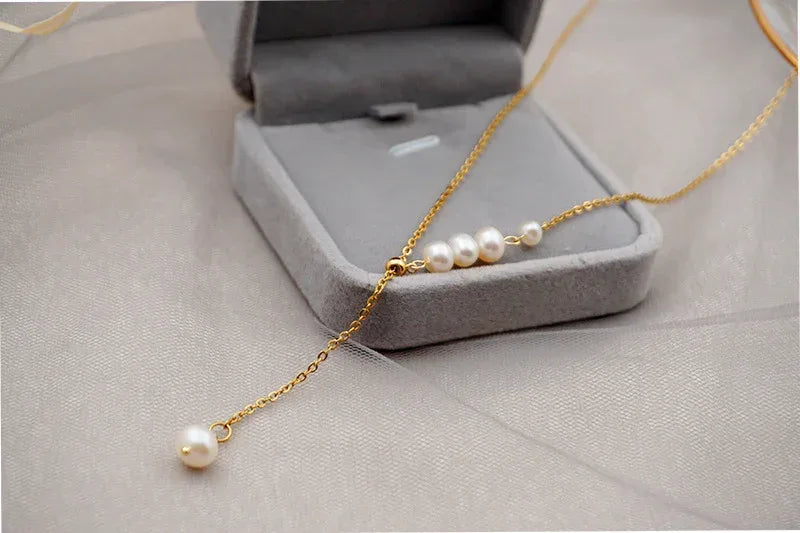 Fresh Water Pearl Grace Clavicle Chain - Viexta