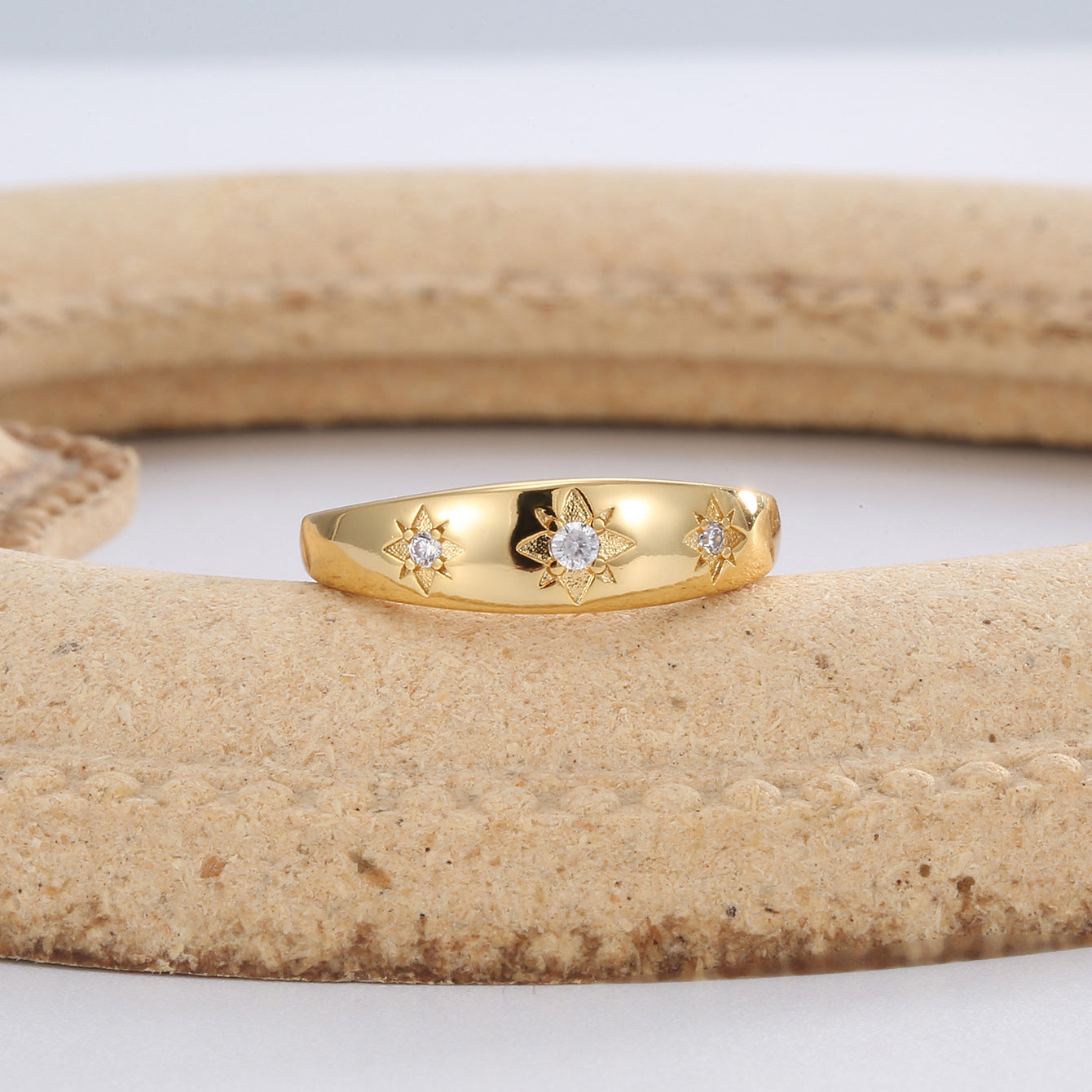 Six-pointed Star Zircon Ring