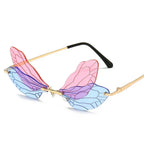 Dragonfly Wings Frameless Sunglasses - Viexta