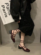 Women Thick Black High Heels