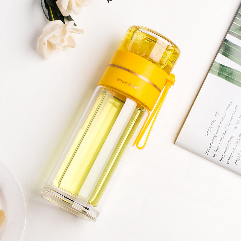 Glass Water Bottle With Tea Infuser Filter Tea Separation