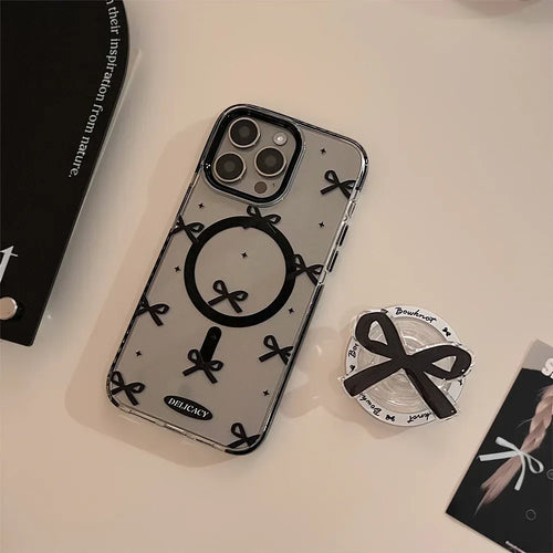 Black Bowknot Magnetic Case iPhone case - Viexta