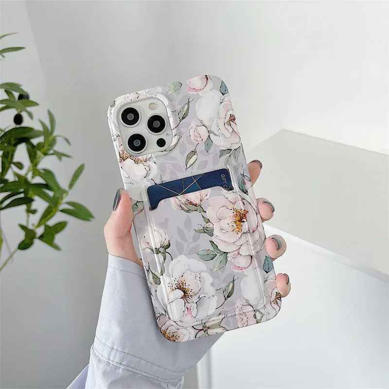 Retro Flower Card iPhone Case - Viexta
