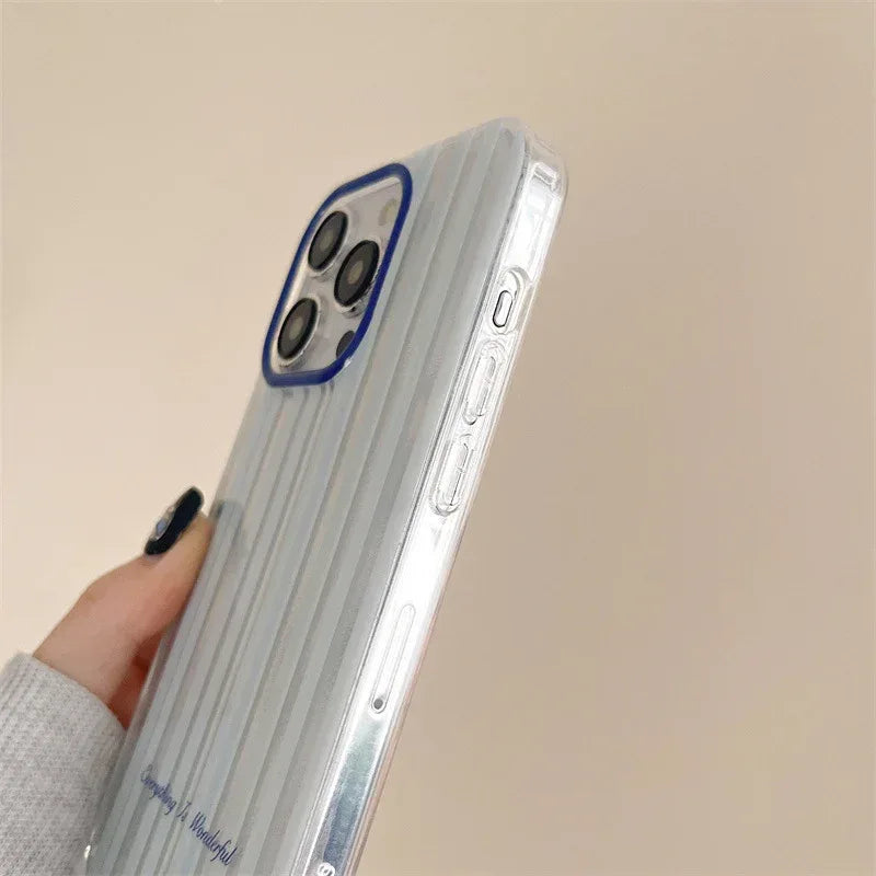 Versatile Blue Striped Bow iPhone Case - Viexta