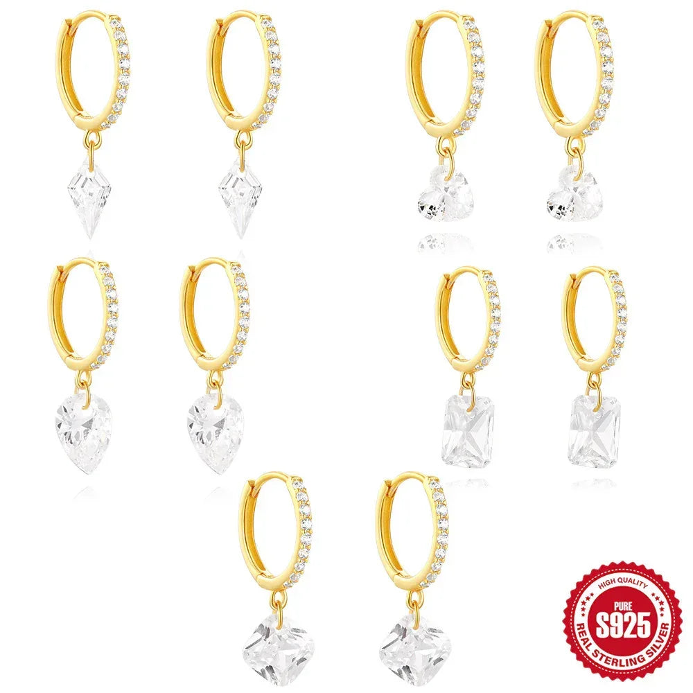 s925-sterling-silver-classic-diamond-eardrop-earring - Viexta