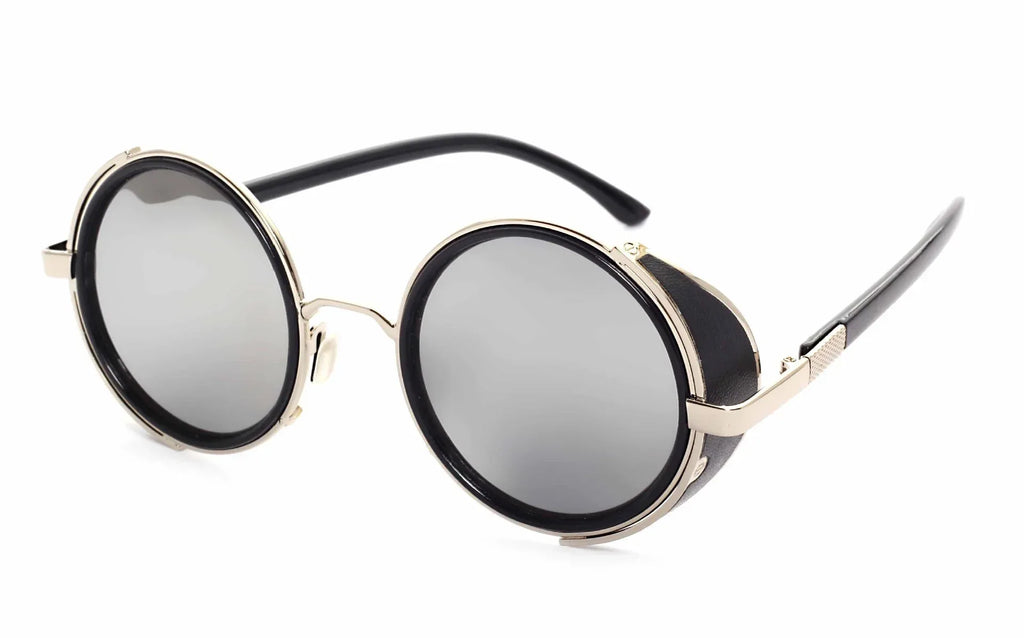 UV400 Retro Metal Round Frame Sunglasses - Viexta
