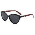 Polarized Personalized Leather Inlaid Light Luxury Cat Eye Sunglasses - Viexta