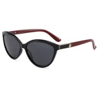 Polarized Personalized Leather Inlaid Light Luxury Cat Eye Sunglasses - Viexta