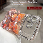 Rhinestone Butterfly iPhone Case With Glitter Lens Protector - Viexta