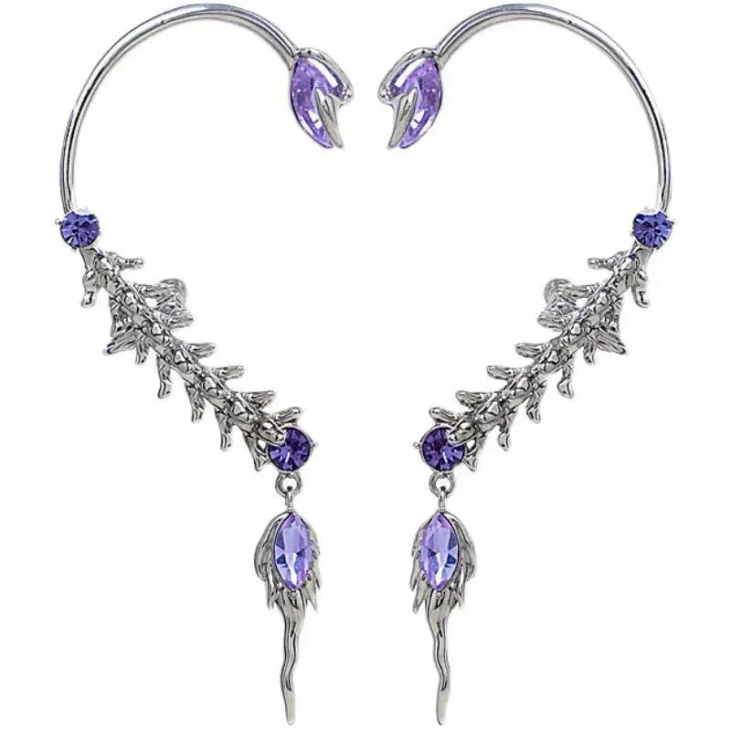 S925 Silver Needle Wheat Ear Asymmetric Earrings - Viexta