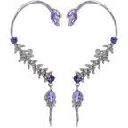 S925 Silver Needle Wheat Ear Asymmetric Earrings - Viexta