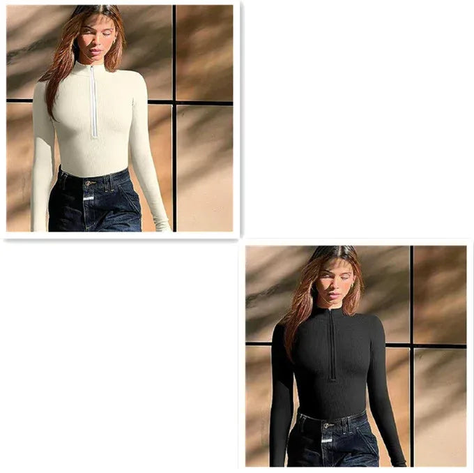 Fashion Long Sleeve Zipper Jumpsuit - Viexta