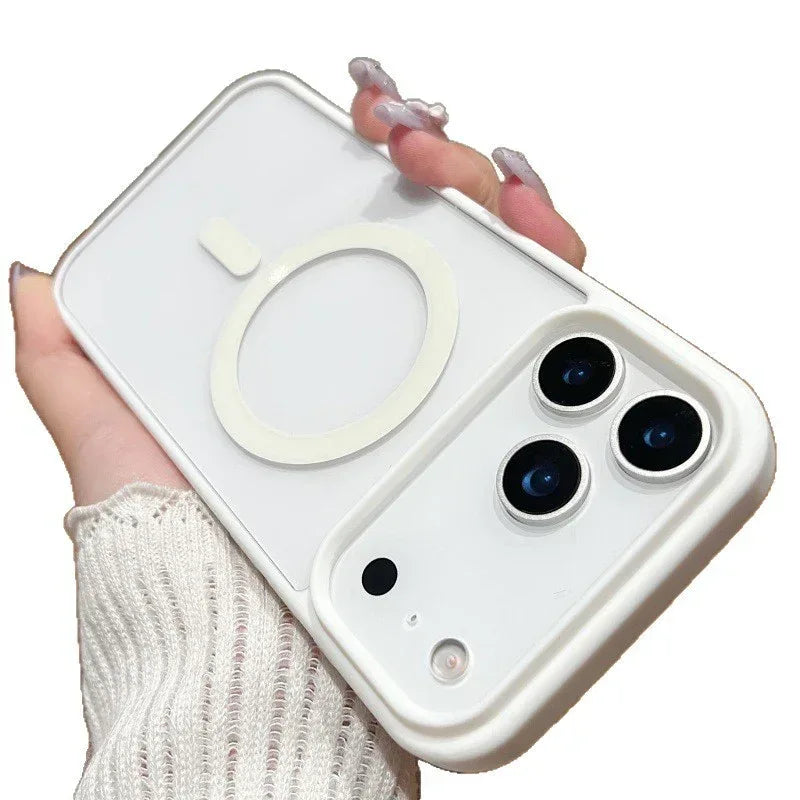 Magnetic Acrylic Transparent Large Hole Silicone Drop-resistant iPhone Case - Viexta