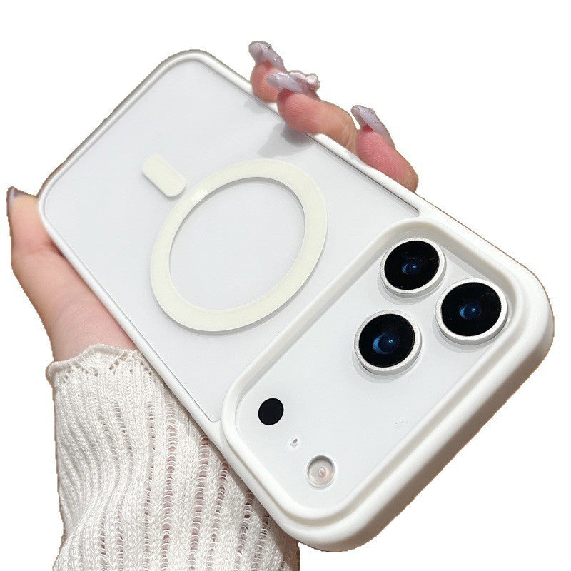 Magnetic Acrylic Transparent Large Hole Silicone Drop-resistant iPhone Case