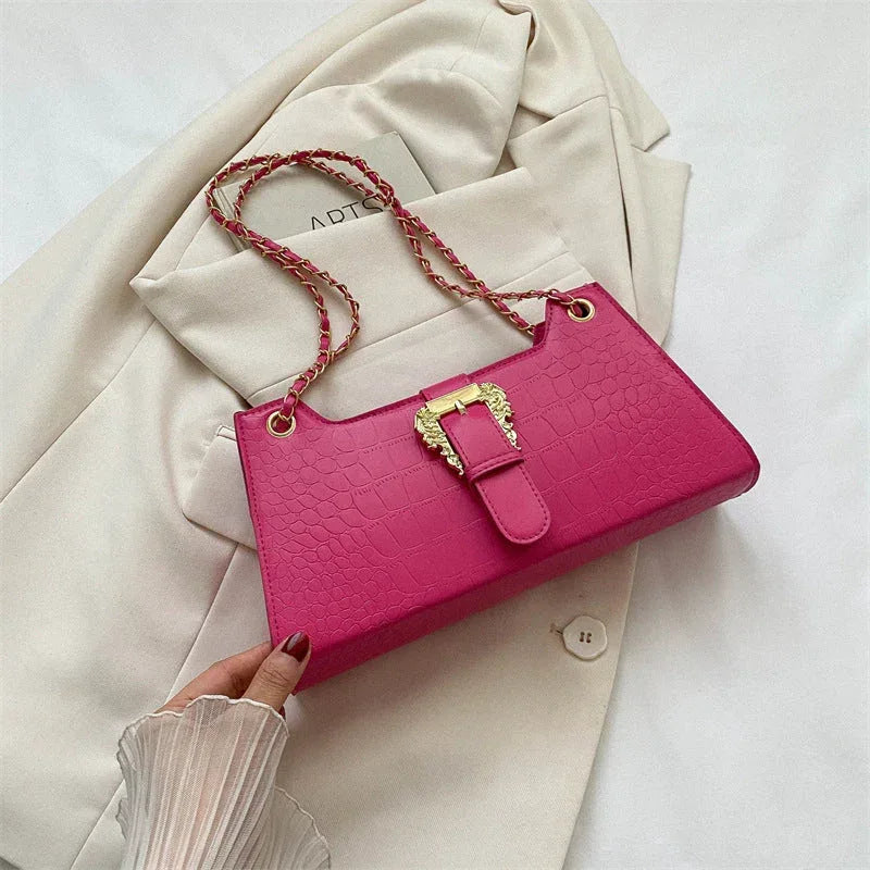 Women's Fashion Simple Chain Fashion Bag Shoulder Bag Casual Trend Crossbody Small Square Bag - Viexta