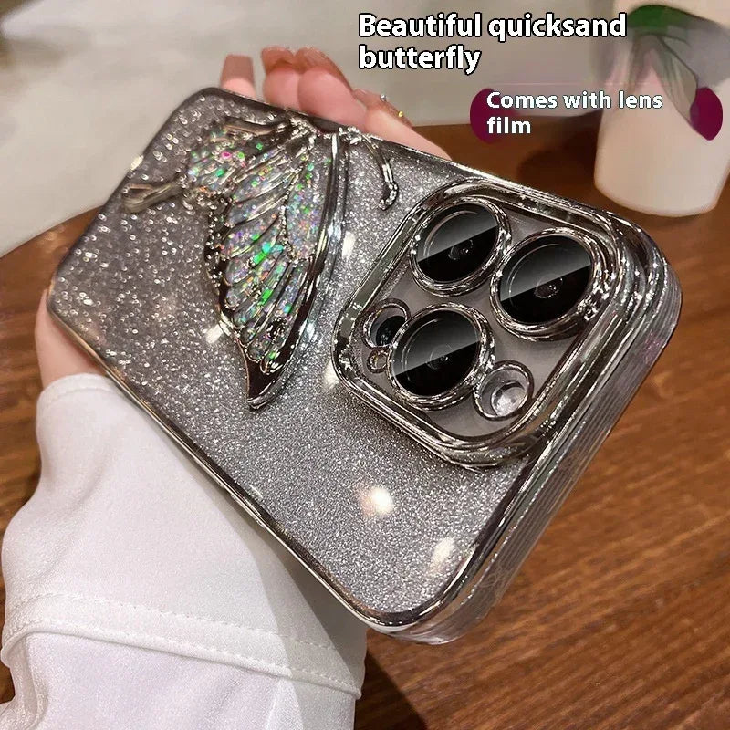 Shatter-proof Quicksand Butterfly iPhone Case - Viexta