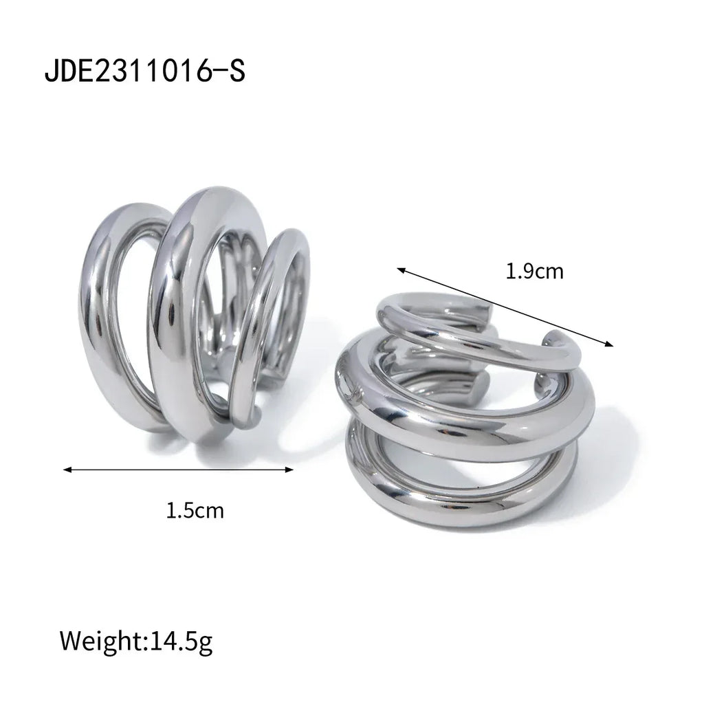 18K Stainless Steel Three-layer Ear Clip - Viexta