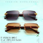 Semi-rimless Square Sunglasses - Viexta