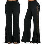 Women's Lace Stitching Wide-leg Casual Pants - Viexta