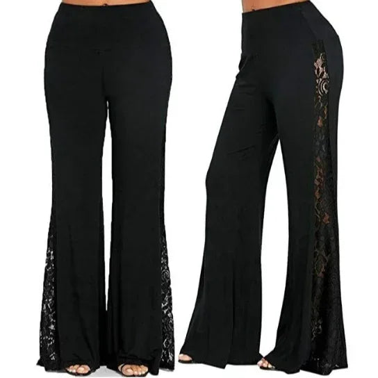 Women's Lace Stitching Wide-leg Casual Pants - Viexta