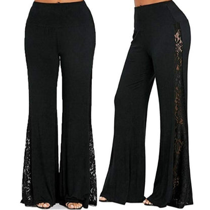 Women's Lace Stitching Wide-leg Casual Pants