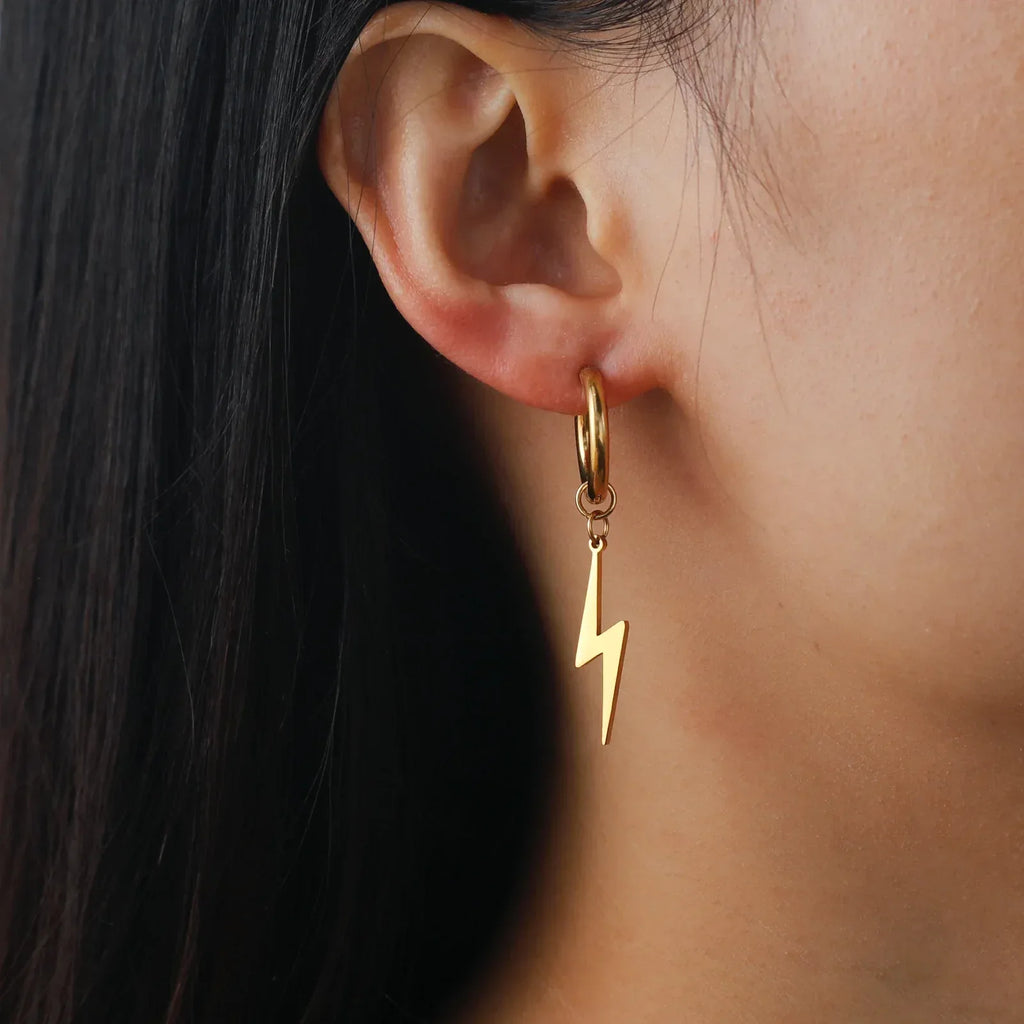 Wild Stainless Steel Lightning Earrings - Viexta