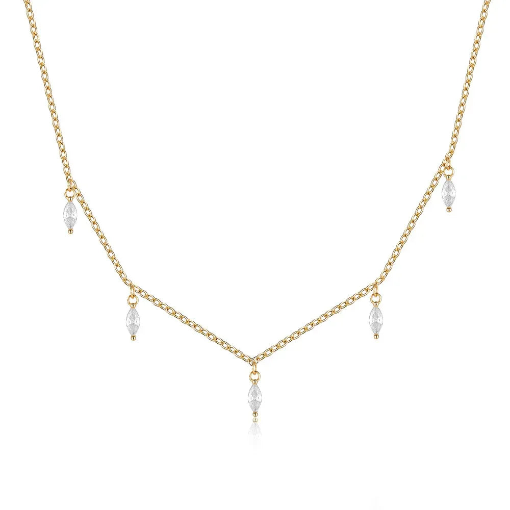 Twin Horse Eye Clavicle Necklace - Viexta