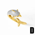 Two-tone 18K Gold Heart-shaped Open Ring - Viexta