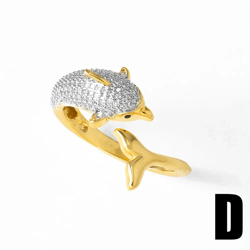 Two-tone 18K Gold Heart-shaped Open Ring - Viexta