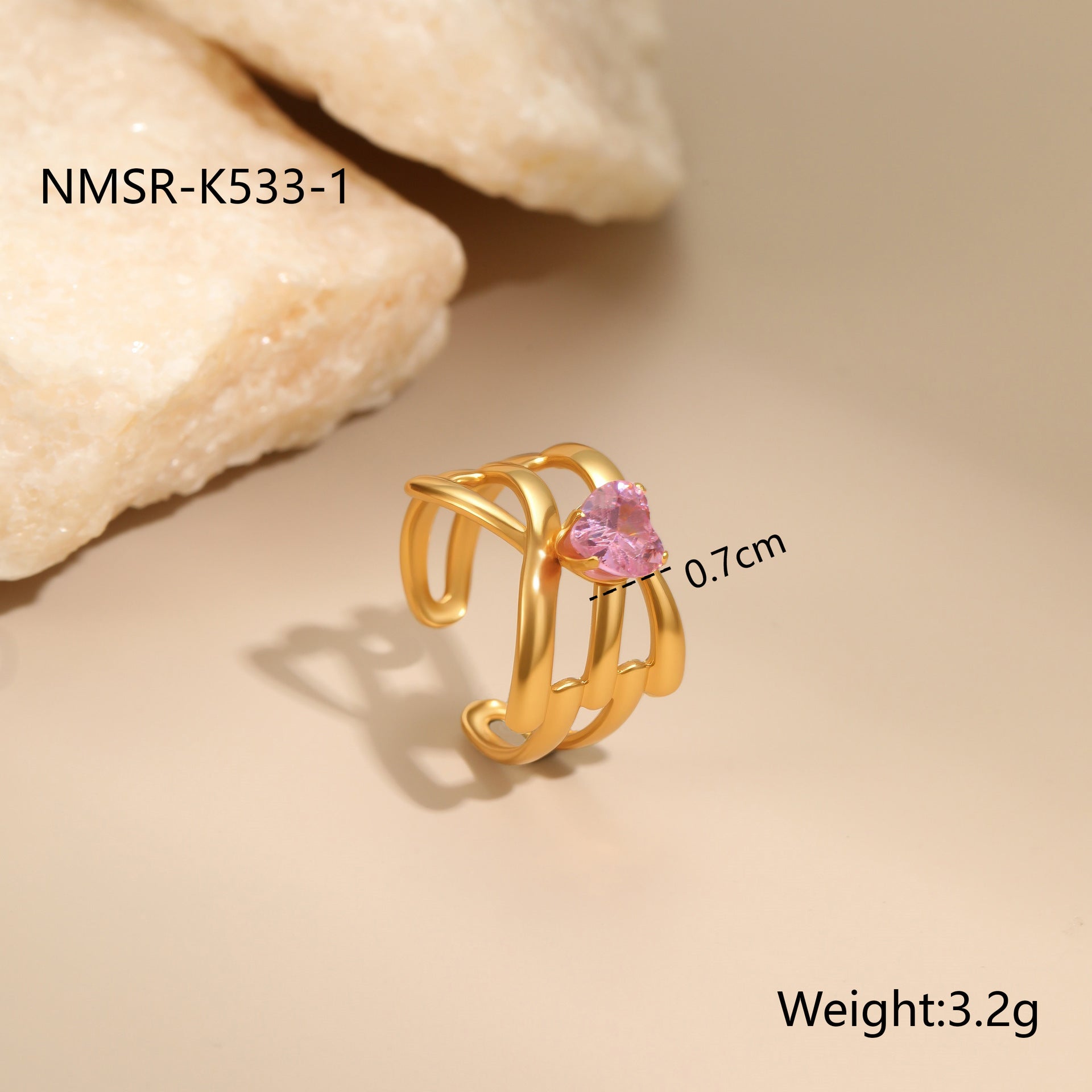 Stainless Steel Zircon Ring For Women