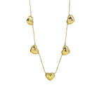 Brass 18K Multiple Heart-shaped Necklace
