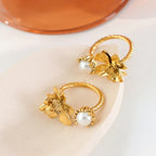 french-retro-flower-brass-stainless-steel-ring-for-women - Viexta