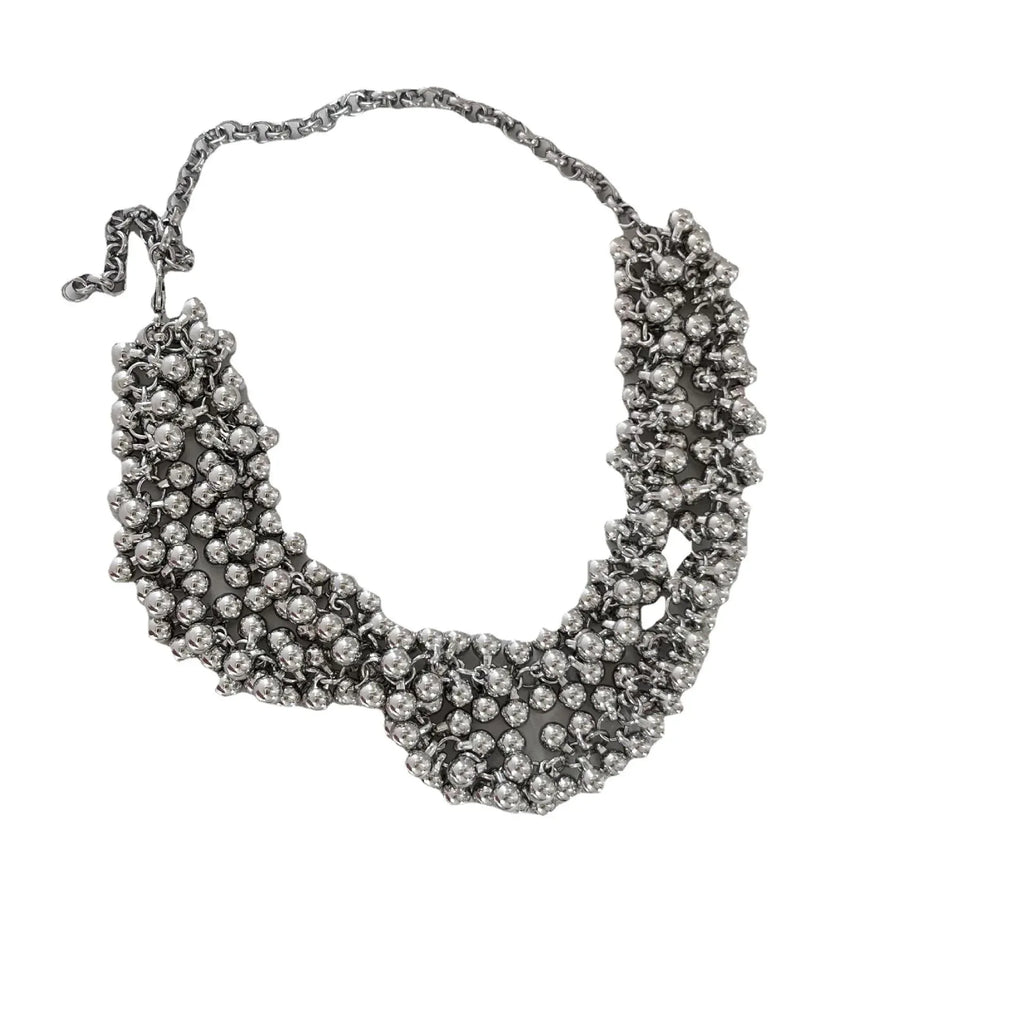 double-chain-metal-beads-necklace - Viexta