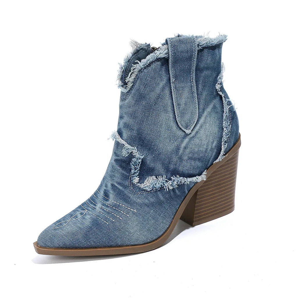 Trendy Pointed-toe Western Boots - Viexta
