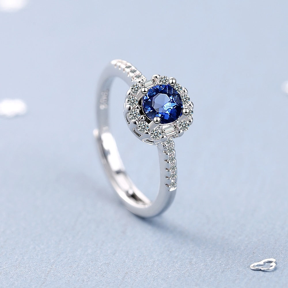 Zircon Blue Princess Ring