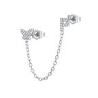 Women's Zircon Butterfly Alphabet One Piece Stud Earrings - Viexta