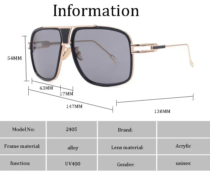 vintage-with-large-rims-metal-gradient-sunglasses - Viexta