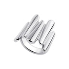irregular-titanium-steel-ring-with-water-droplet-knot-opening - Viexta