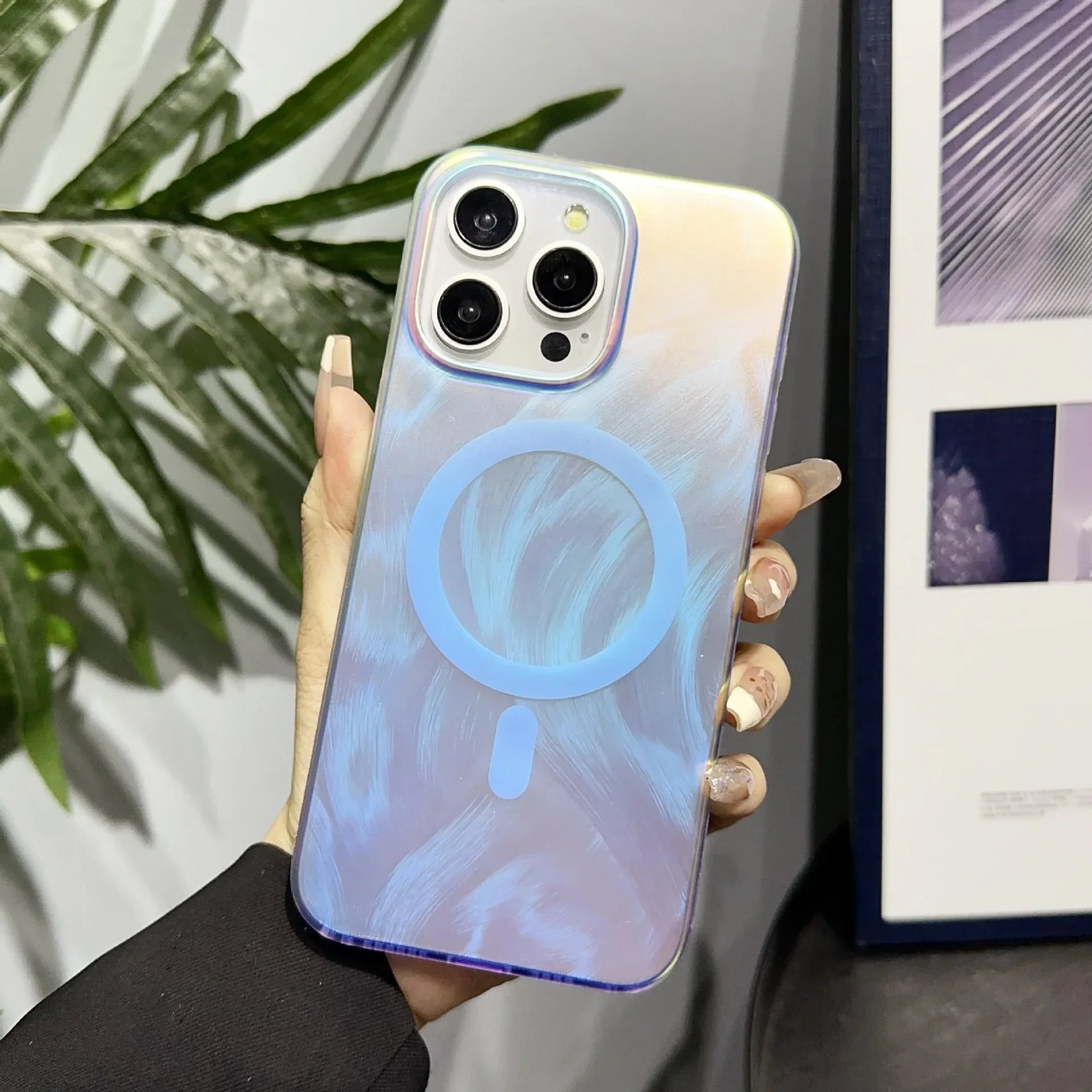 Laser Gradient Drop-resistant Frosted Magnetic iPhone Case - Viexta