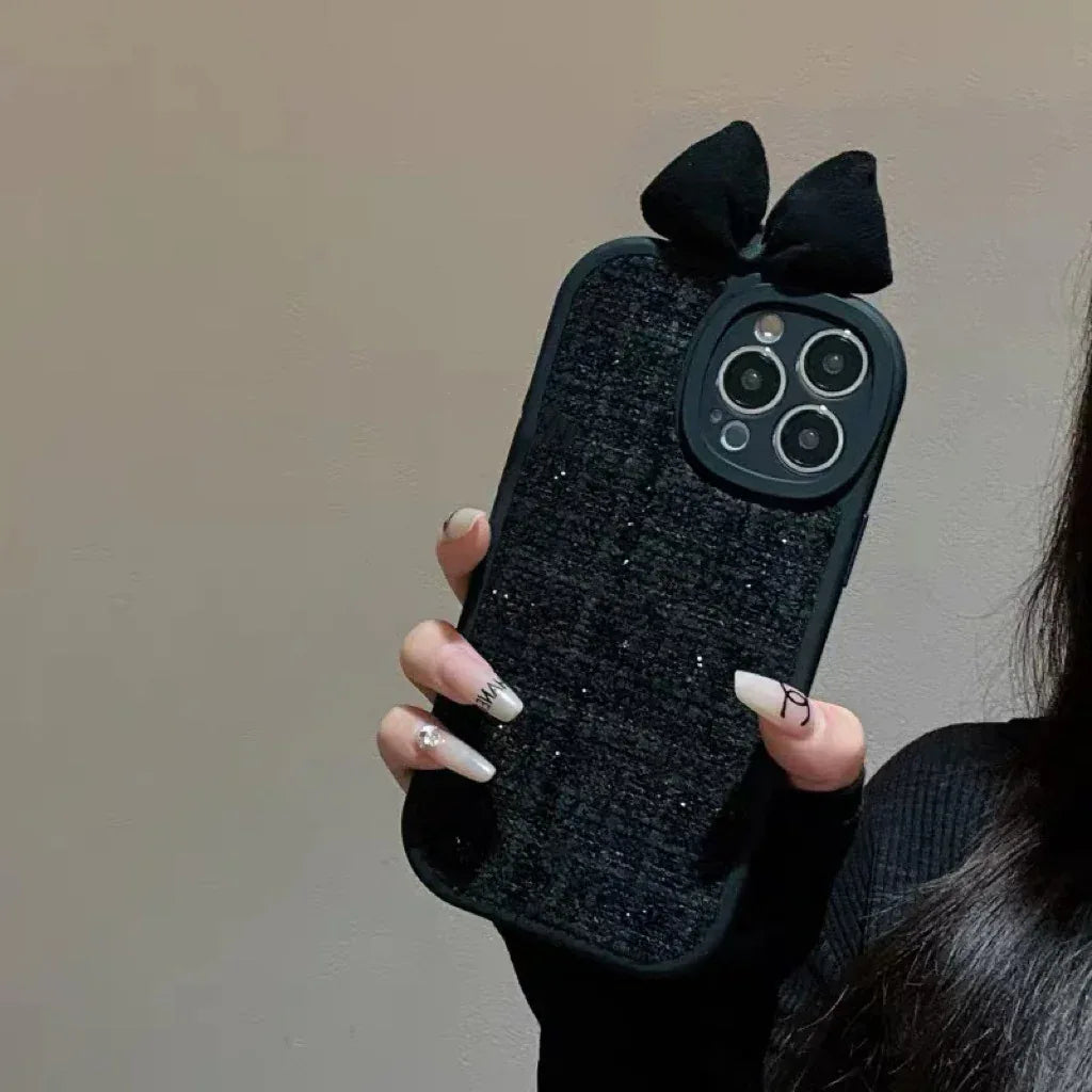 High-grade Black Classic Bow iPhone Case - Viexta