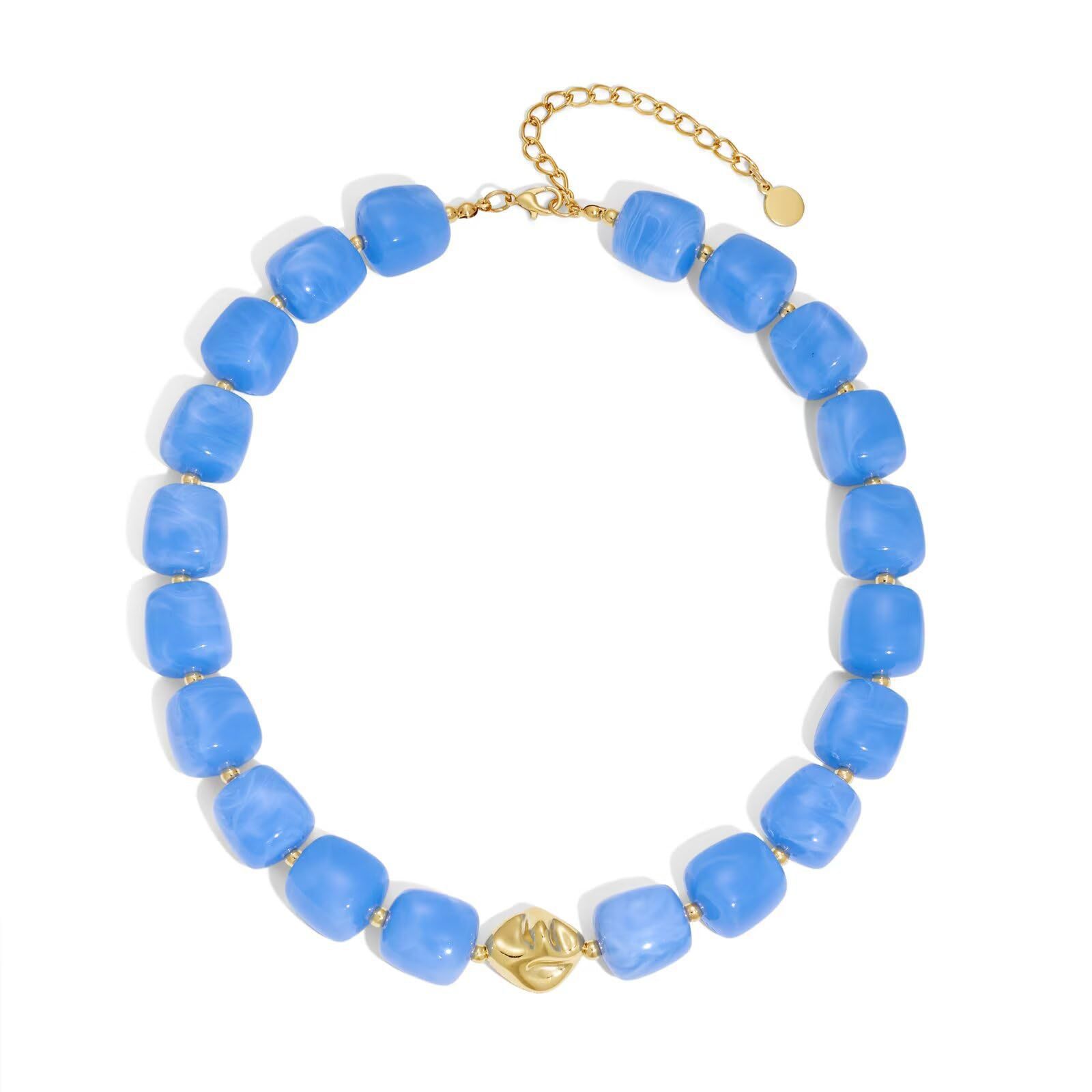 Bohemian-style Multicolor Resin Bead Necklace