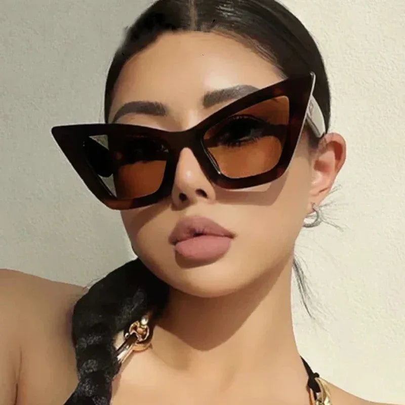 Large Frame Cat Eye Sunglasses - Viexta
