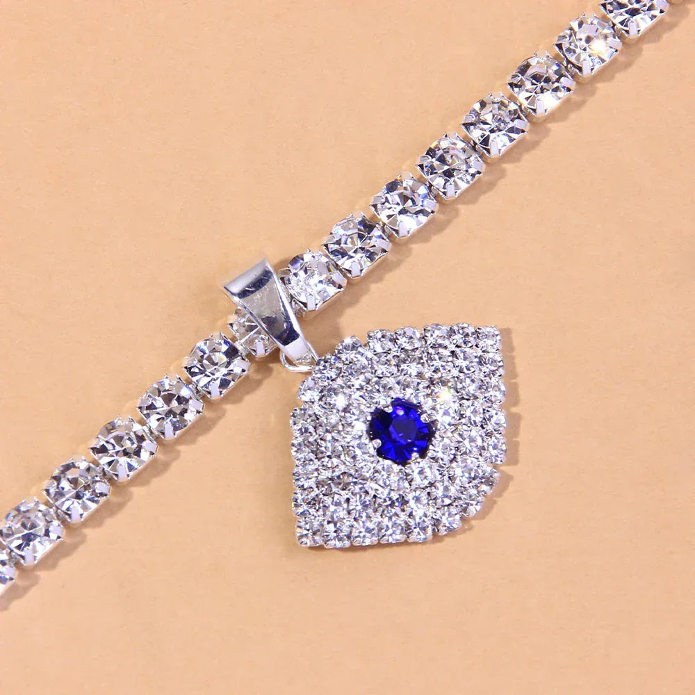 Blue Eyes Exaggerated Pendant Necklace - Viexta