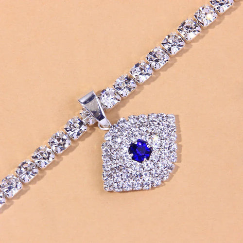 Blue Eyes Exaggerated Pendant Necklace - Viexta