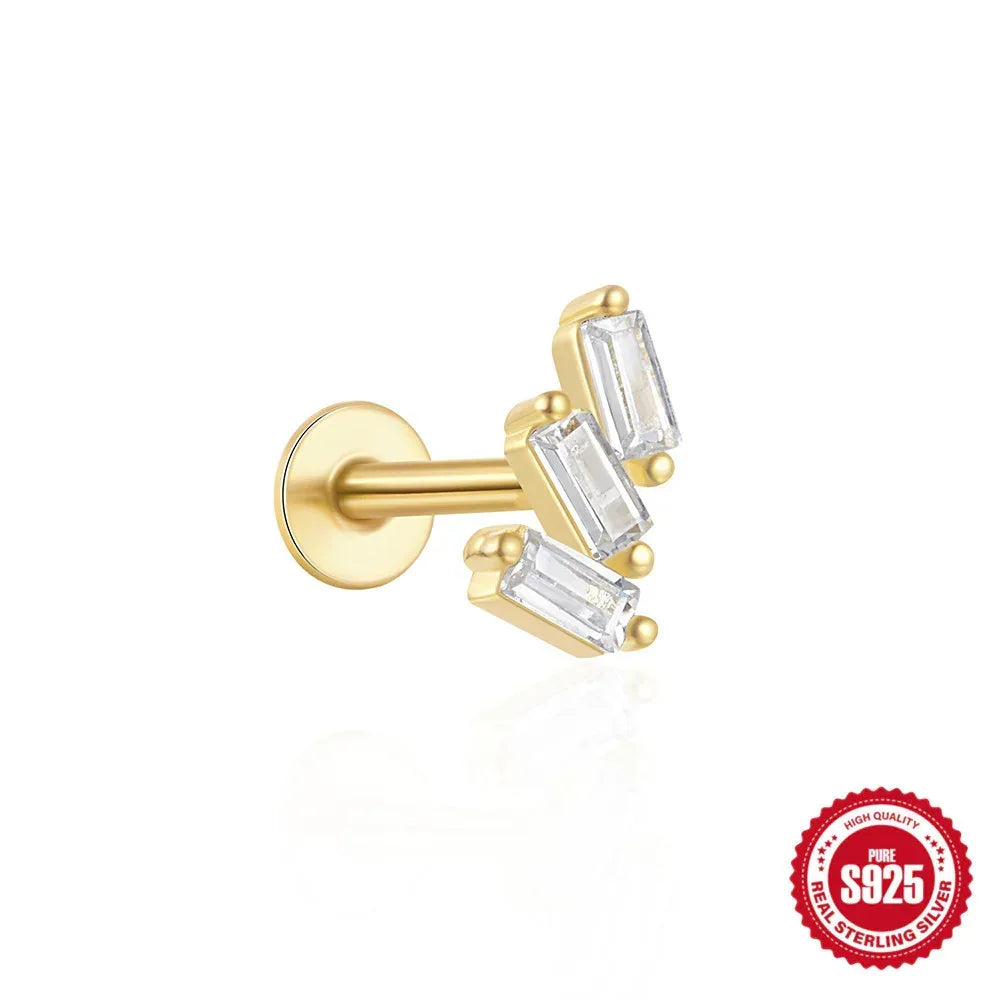 S925 Sterling Silver Moon Piercings - Viexta