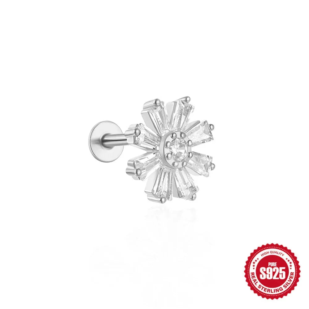 S925 Sterling Silver Moon Piercings - Viexta