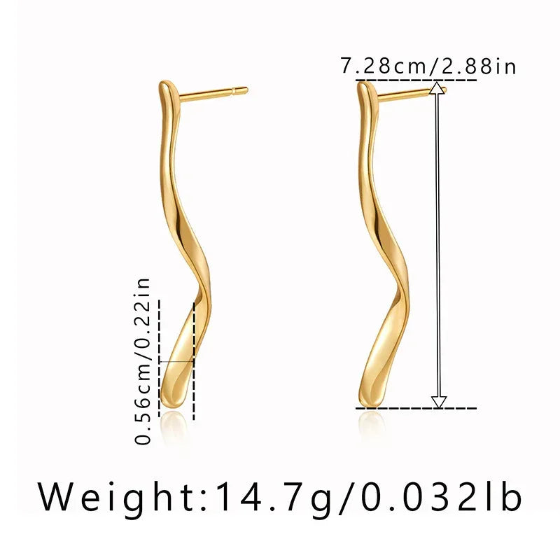 Irregular Line Design Ear Studs - Viexta