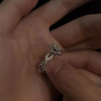 Zircon Micro Inlaid Three-dimensional Rose Ring